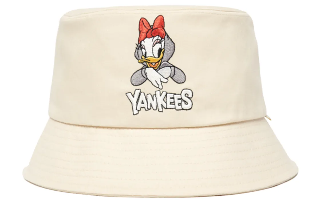 MLB X Disney Embroidery Cotton Bucket Hats Unisex Ecru