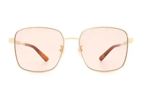 GUCCI Round Sunglasses Women's Gold