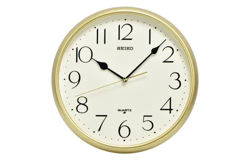 SEIKO Seiko 11-inch wall clock for living room and bedroom, fashionable, versatile, silent, simple, round, quartz movement, polyester plastic case, wall clock, same style for men and women, white QXA747G