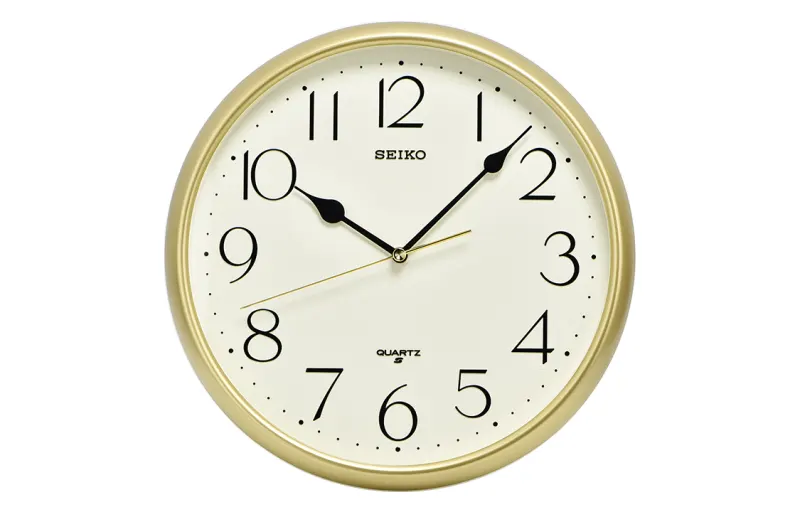SEIKO Seiko 11-inch wall clock for living room and bedroom, fashionable, versatile, silent, simple, round, quartz movement, polyester plastic case, wall clock, same style for men and women, white QXA747G