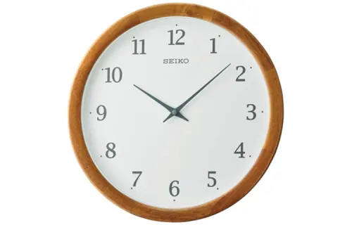 SEIKO Seiko solid wood light luxury simple wall clock ultra-quiet living room bedroom study quartz movement wall clock men and women same style white