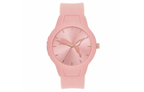 PUMA Reset V2 Series Wrist Watches Quartz Movement Resin Strap Pink Watch Dial Women's Watch ['50', 149262]m Waterproof
