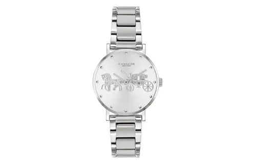 COACH Perry Wrist Watches Quartz Movement Stainless Steel Strap Silver Dial Women's Watch