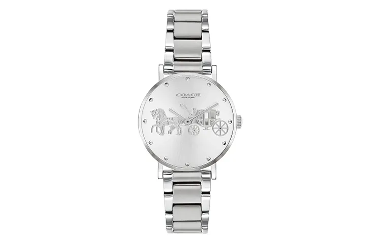 COACH Perry Wrist Watches Quartz Movement Stainless Steel Strap Silver Dial Women's Watch