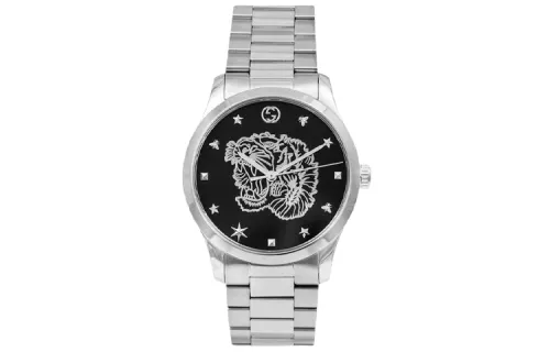 GUCCI G Timeles Collection Timeless Wrist Watches Quartz Movement Stainless Steel Watchband 38mm Black Dial