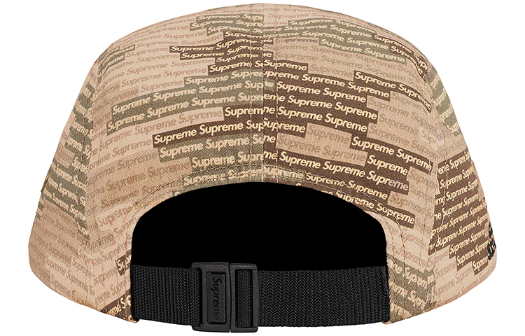 Головной убор Supreme SS21 WEEK 13 Military Camp Cap (черно-зелено-камуфляжный) — фото 15