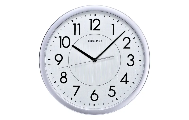 SEIKO Seiko 14-inch clock, simple and fashionable, round quartz clock for living room and bedroom, silent sweep seconds, quartz movement, polyester plastic case, wall clock, same style for men and women, white QXA629S