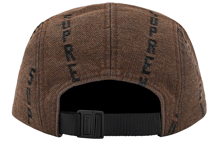 Кепка Supreme FW20 WEEK 6 LOGO STRIPE JACQUARD DENIM CAMP CAP (черная) — фото 5