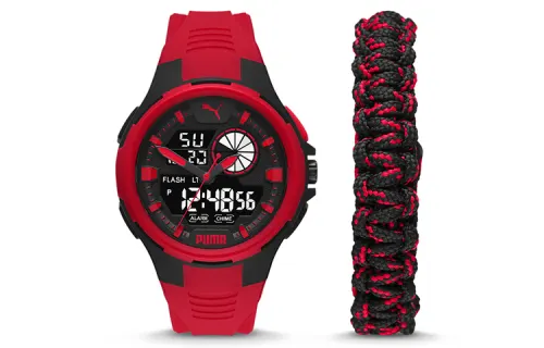 PUMA Wrist Watches Quartz Movement Silicone Strap 48mm Black Dial Men's Watches P5072