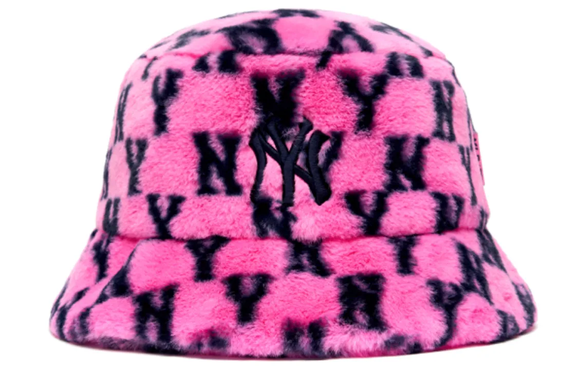 MLB New York Yankees Polyester Bucket Hats Unisex Peach Pink