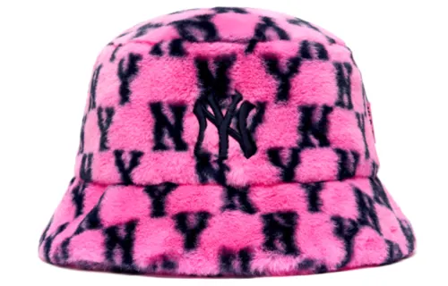 MLB New York Yankees Polyester Bucket Hats Unisex Peach Pink