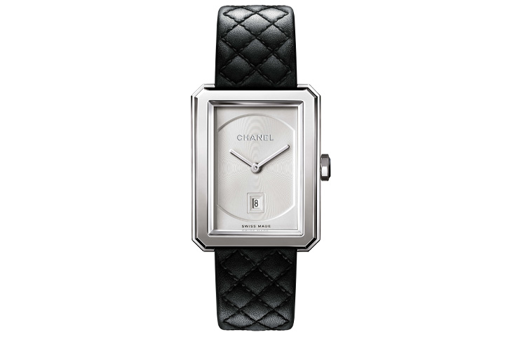 CHANEL BOY FRIEND Wrist Watches Quartz Movement Genuine Leather Strap Silver Dial Women's 30m Water Resistant