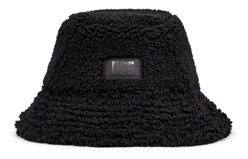 UGG Solid Color Fleece Lined Thermal Cotton Bucket Hats Women's Black