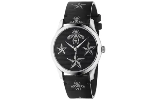 GUCCI G Timeless Collection Wrist Watches Quartz Movement Leather Strap 38mm Black Dial Women's Watch