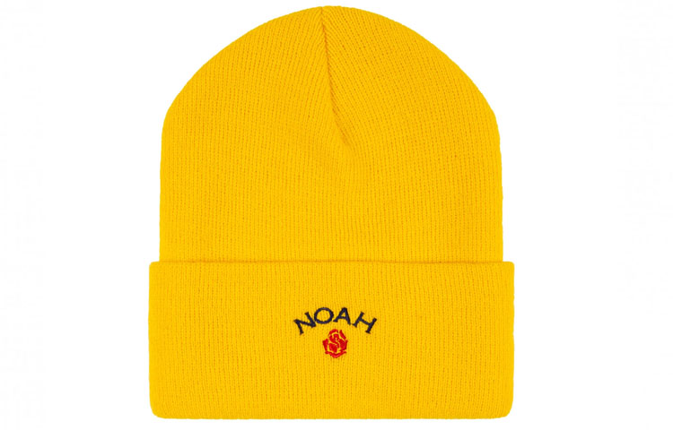 NOAH Nyc Rose Logo Beanie Yellow