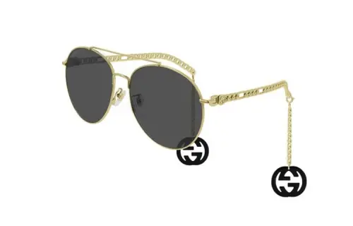 GUCCI Sunglasses Unisex Gold Gray