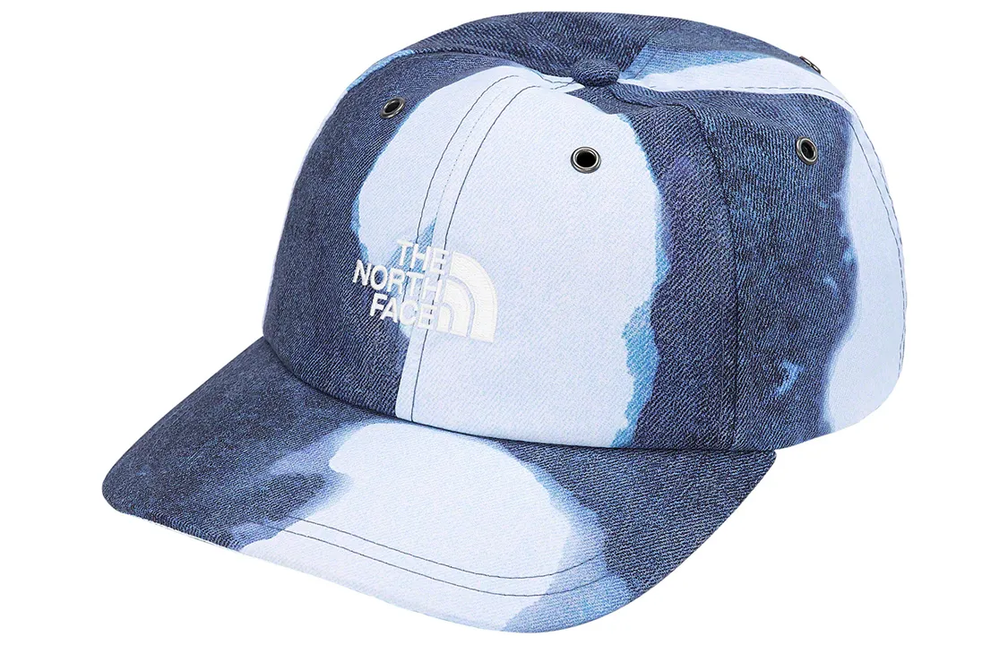 Supreme x The North Face bleached denim print 6-panel cap