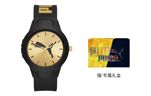 PUMA Wrist Watches Quartz Movement Silicone Strap 36mm Gold Dial Women's Watch