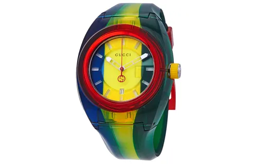 GUCCI Sync Wrist Watches Quartz Movement Rubber Strap 46mm Multicolor Watch Dial Men's Watches YA137114