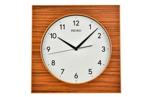 SEIKO Seiko 12-inch clock living room bedroom quartz clock silent sweep seconds solid wood quartz movement wood wall clock men and women same style white QXA766B