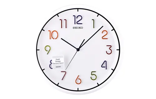 Japan Seiko 13-inch wall clock silent sweep second fashion three-dimensional scale candy color home quartz clock QXA447H