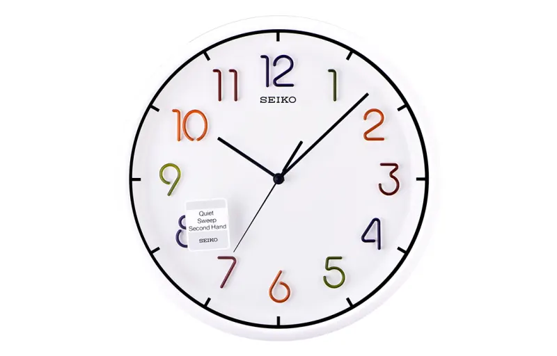 Japan Seiko 13-inch wall clock silent sweep second fashion three-dimensional scale candy color home quartz clock QXA447H
