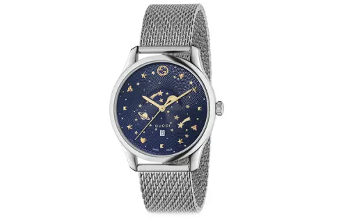 GUCCI G Timeles Collection Wrist Watches Quartz Movement Stainless Steel Strap 40mm Blue Dial Men's Watches