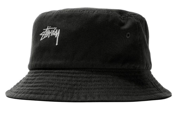 Stussy Cotton Bucket Hats Unisex Black
