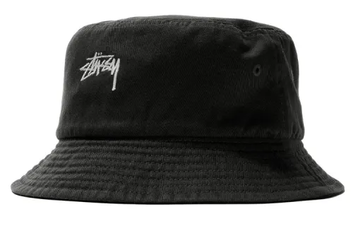 Stussy Cotton Bucket Hats Unisex Black