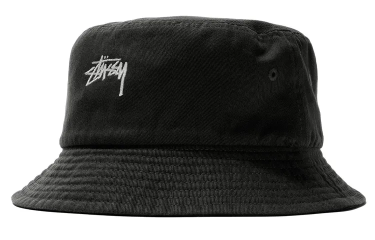 Stussy Cotton Bucket Hats Unisex Black