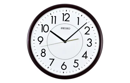Japanese Seiko 14-inch clock, simple and fashionable round quartz clock for living room and bedroom, silent sweep second wall clock