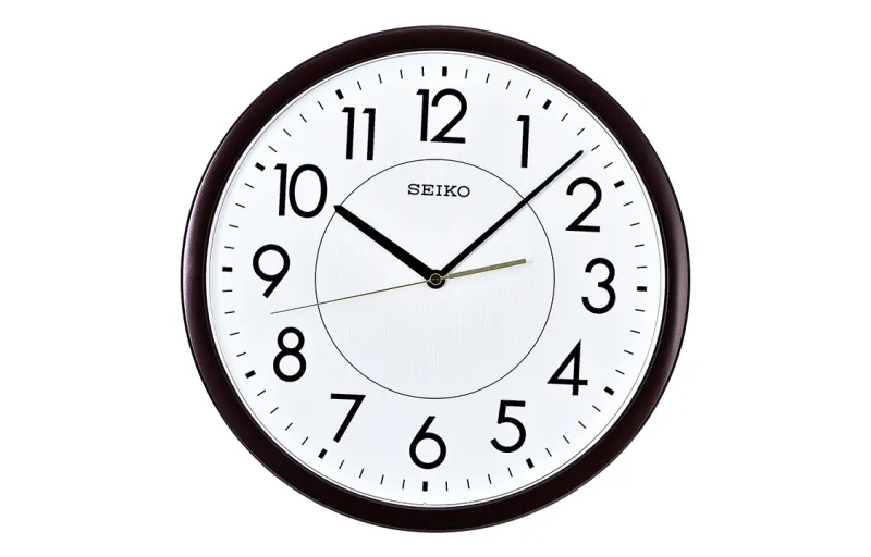 Japanese Seiko 14-inch clock, simple and fashionable round quartz clock for living room and bedroom, silent sweep second wall clock