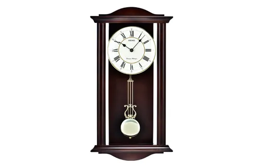 SEIKO Water Resistant For Everyday Use Quartz Movement Wooden Wall Clock Unisex Black QXH072B