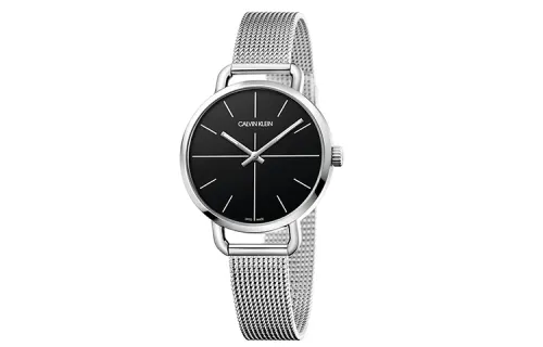 CALVIN KLEIN Transcendent Collection Wrist Watches Quartz Movement Stainless Steel Watchband Black Dial Women's Watch