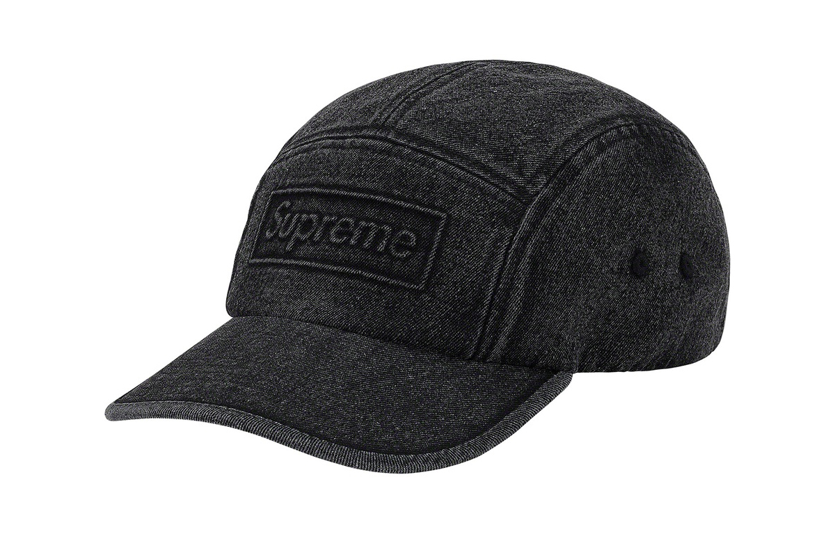 Кепка Supreme Supreme 2020 SS20 Week 19 Embossed Denim Camp Cap (черный деним)