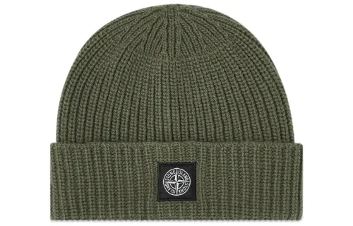 STONE ISLAND Ribbed knit Logo patch Beanie
