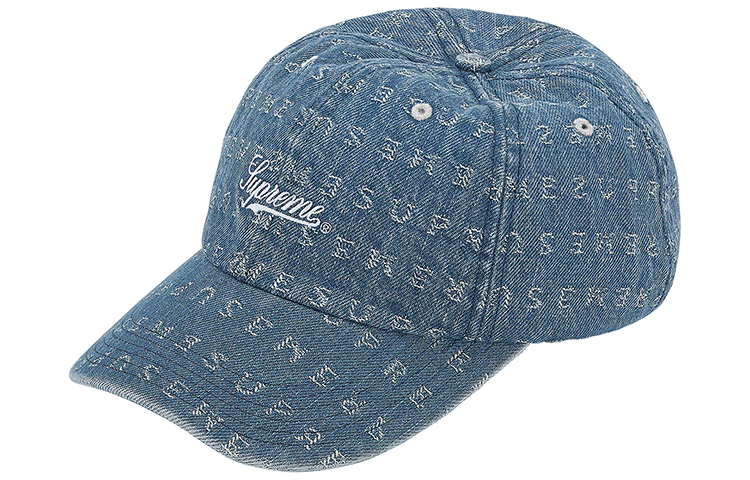 Кепка Supreme SS20 WEEK8 Jacquard Logos Denim 6-Panel (разноцветная)