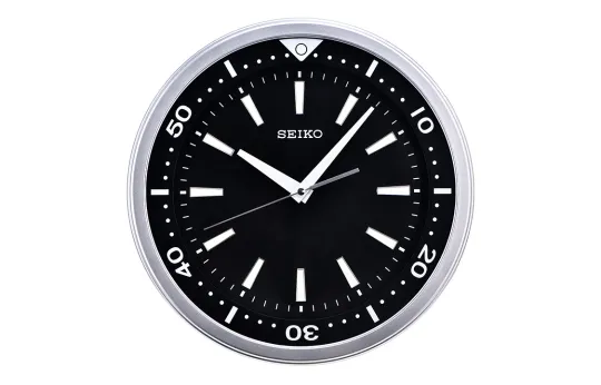 SEIKO Quartz Movement Plastic Wall Clock Unisex Black QXA723A