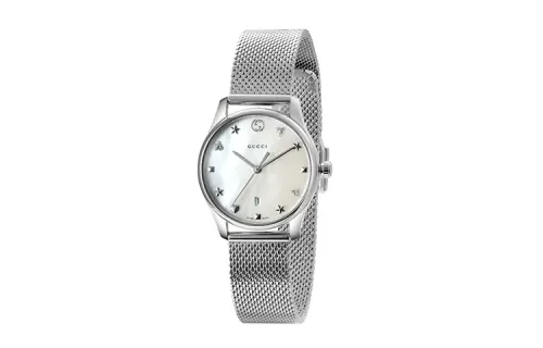 GUCCI G Timeless Collection Wrist Watches Quartz Movement Stainless Steel Watchband White Dial Women's Watch