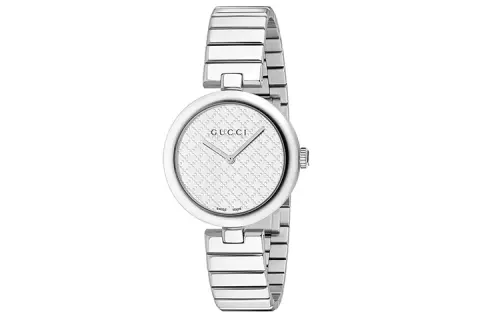 GUCCI DIAMANTISSIMA Wrist Watches Quartz Movement Stainless Steel Strap Silver Dial Women's Watch
