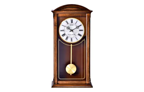 SEIKO Seiko Clocks Solid Wood European Wall Clock Hourly Music Time Living Room Office Pendulum Quartz Movement Wood Wall Clock Men and Women Same Style White QXH030B