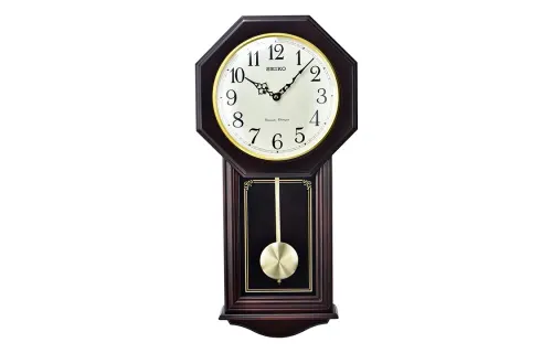 Japanese Seiko solid wood wall clock music hourly time Japanese retro music clock living room music clock QXH076B
