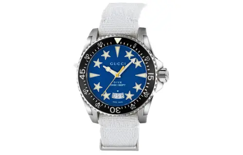 GUCCI Dive Collection Wrist Watches Quartz Movement Stainless Steel Watchband 40mm Blue Dial Women's Watch