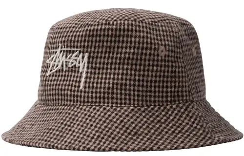 Stussy Wool Check Big Stock Bucket