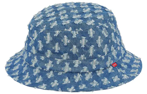 Supreme 100% Cotton Bucket Hats Unisex Black/sky Blue/light Brown