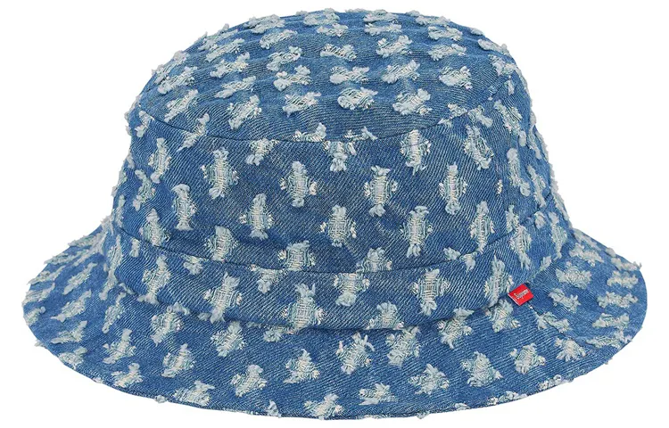 Supreme 100% Cotton Bucket Hats Unisex Black/sky Blue/light Brown