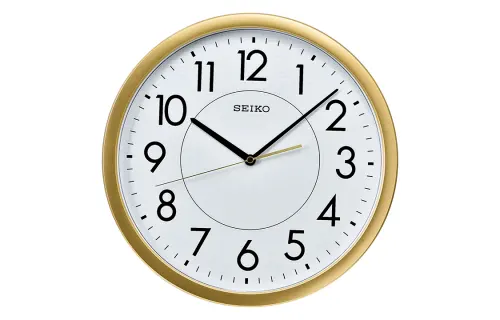 SEIKO Seiko 14-inch clock, simple and fashionable, round quartz clock for living room and bedroom, silent sweep seconds, quartz movement, polyester plastic case, wall clock, same style for men and women, white QXA629G