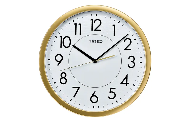 SEIKO Seiko 14-inch clock, simple and fashionable, round quartz clock for living room and bedroom, silent sweep seconds, quartz movement, polyester plastic case, wall clock, same style for men and women, white QXA629G