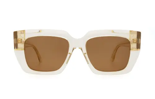 Bottega Veneta Sunglasses Women's Beige Yellow