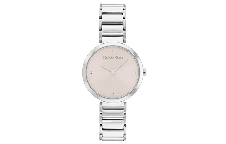 CALVIN KLEIN Wrist Watches Quartz Movement Stainless Steel Strap White Dial Women's Watch Box Available For Purchase
